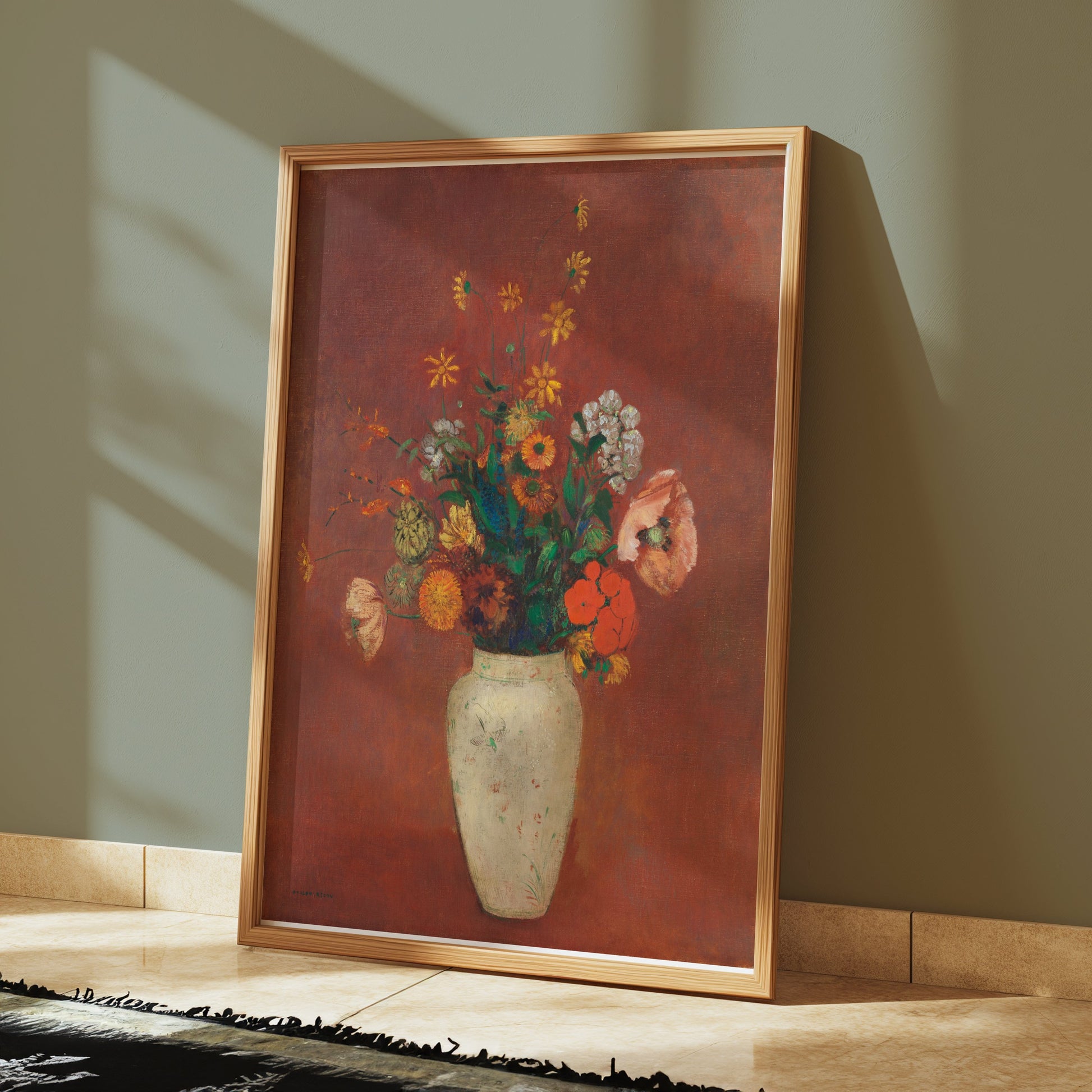 Premium Poster of Stunning Artistic Floral Vase with Vibrant Colors Posters
