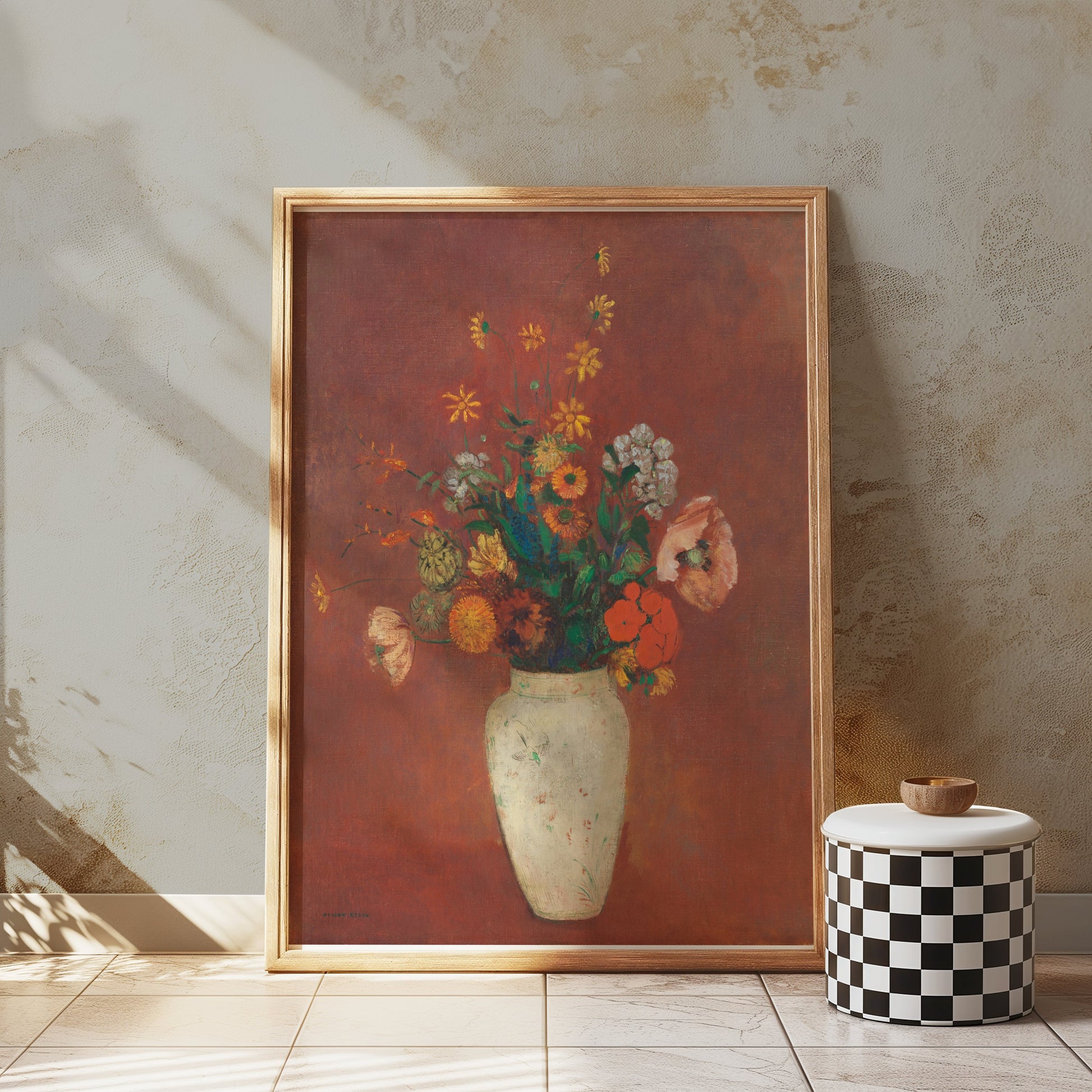 Premium Poster of Stunning Artistic Floral Vase with Vibrant Colors Posters