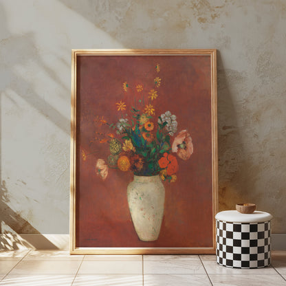 Premium Poster of Stunning Artistic Floral Vase with Vibrant Colors Posters