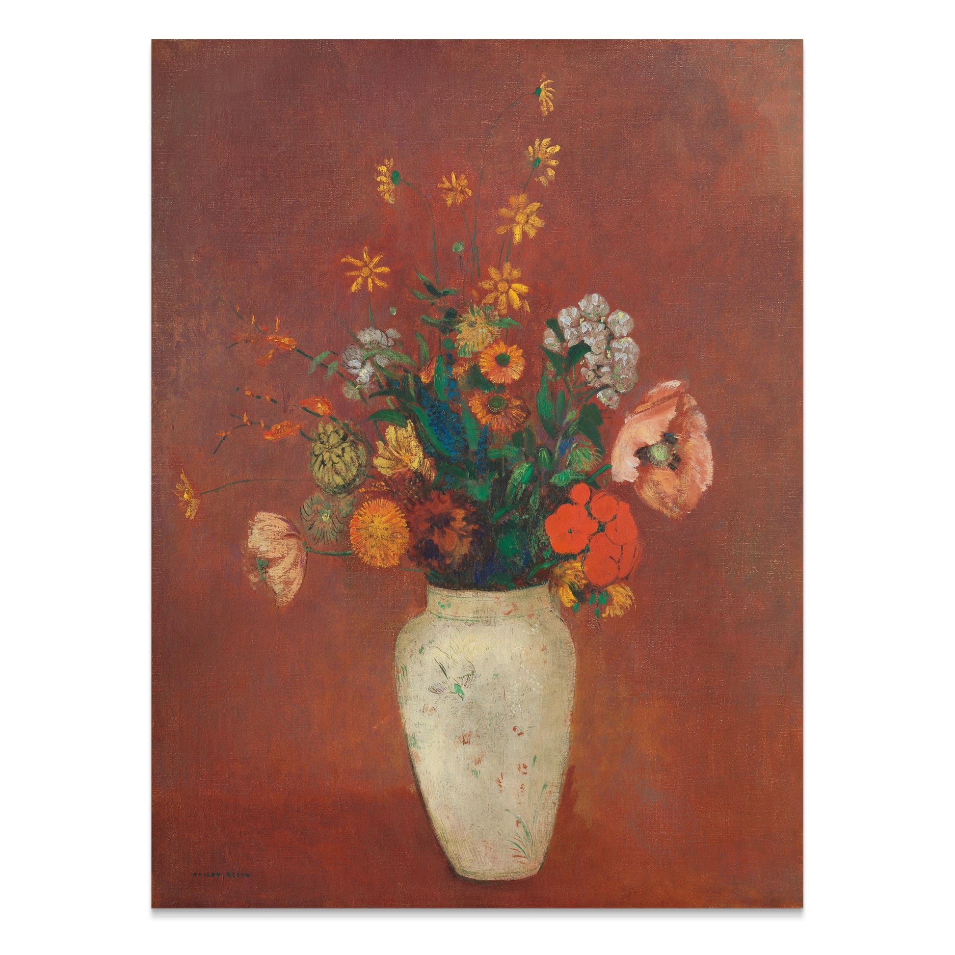 Premium Poster of Stunning Artistic Floral Vase with Vibrant Colors Posters