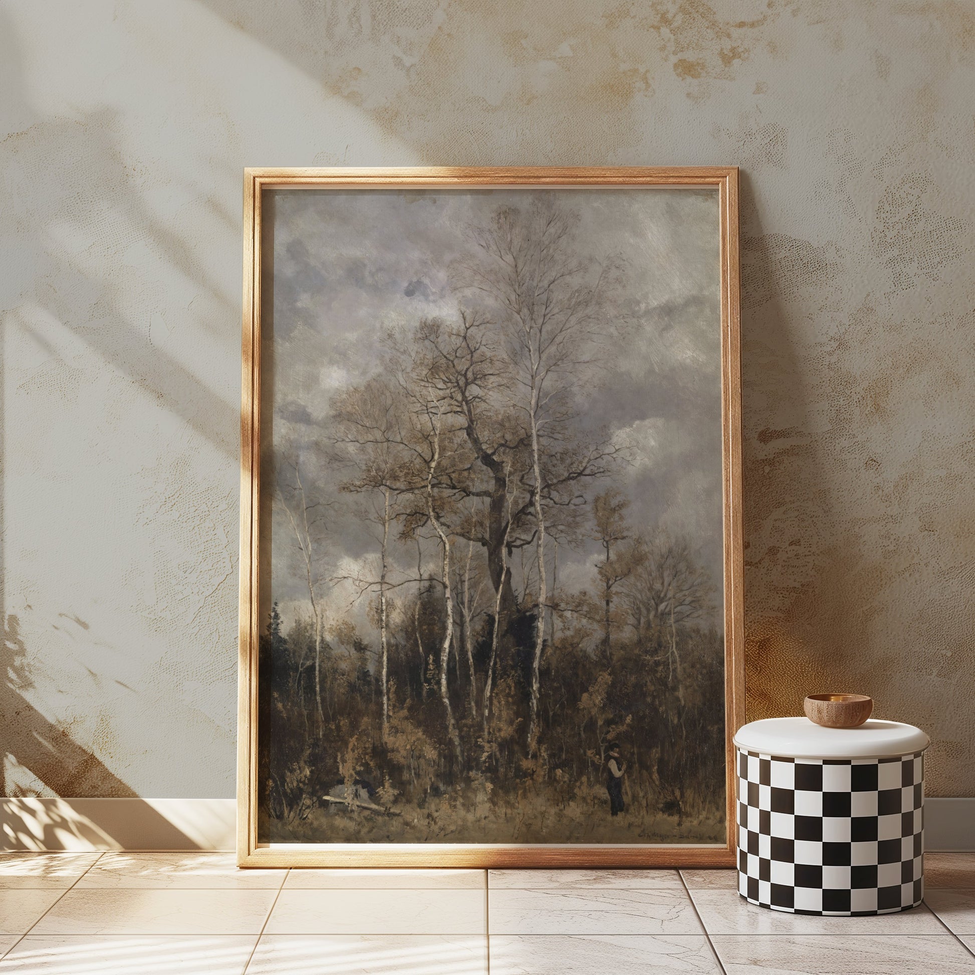 Premium Poster of Stunning Autumn Trees With Overcast Sky Art Posters