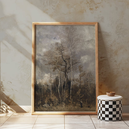 Premium Poster of Stunning Autumn Trees With Overcast Sky Art Posters