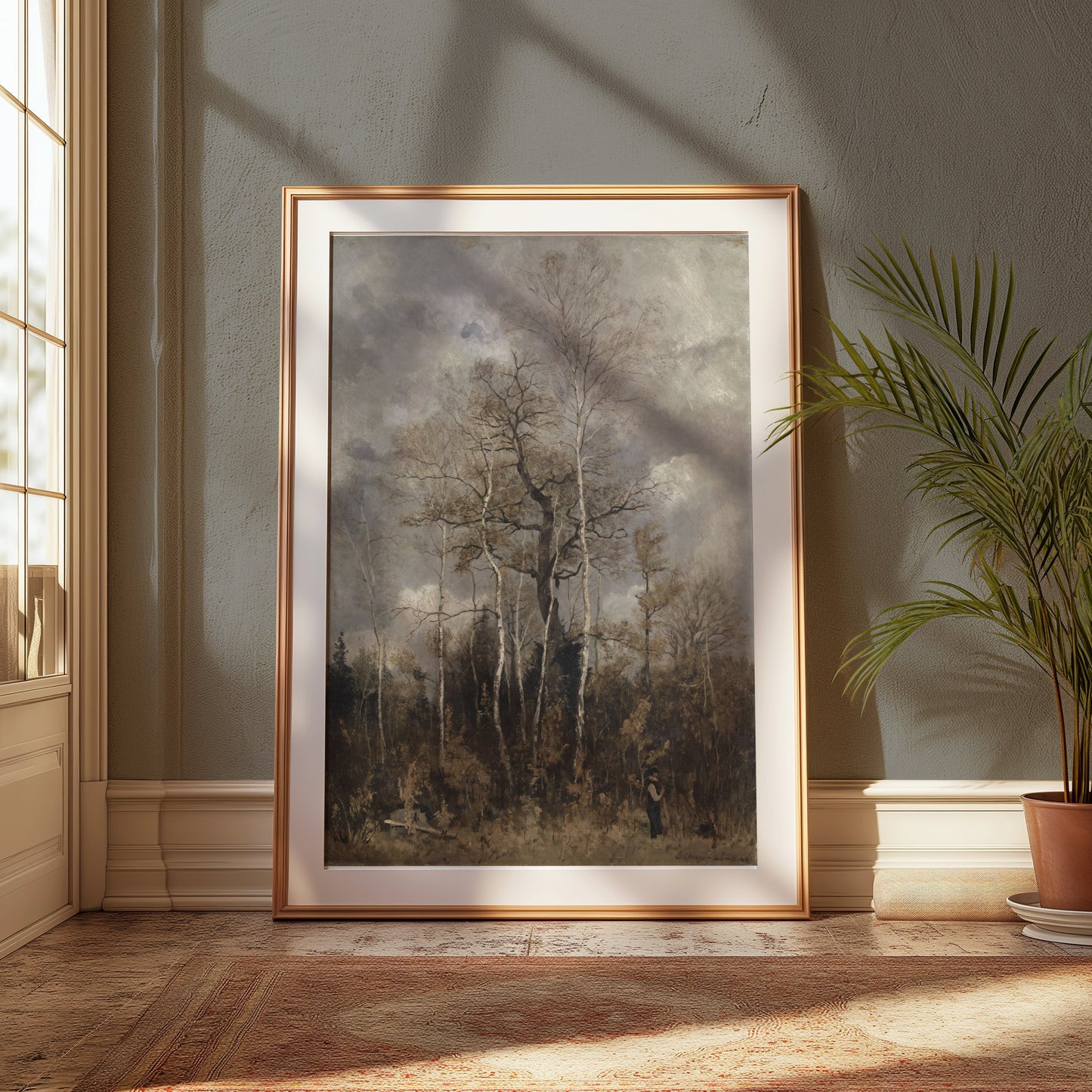 Premium Poster of Stunning Autumn Trees With Overcast Sky Art Posters
