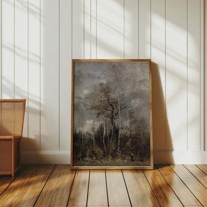 Premium Poster of Stunning Autumn Trees With Overcast Sky Art Posters