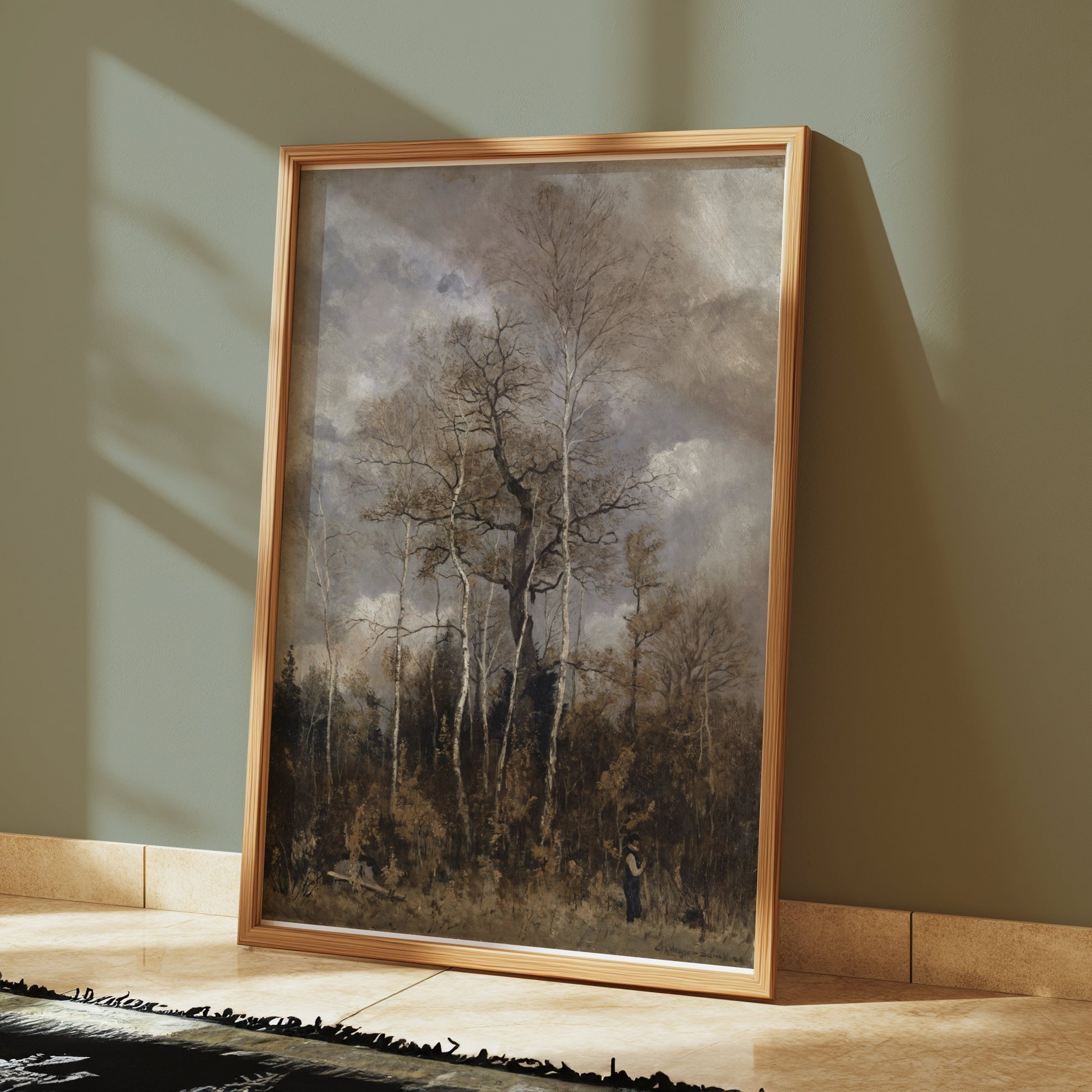 Premium Poster of Stunning Autumn Trees With Overcast Sky Art Posters