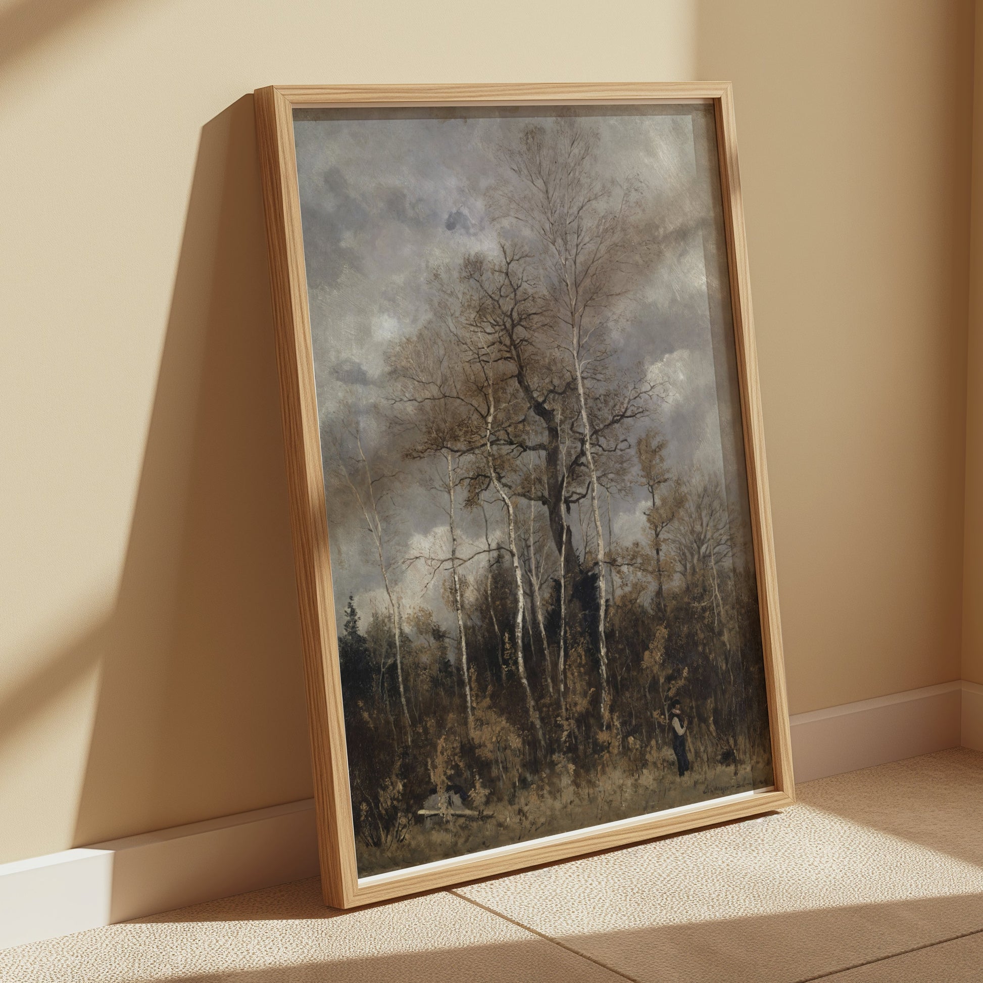 Premium Poster of Stunning Autumn Trees With Overcast Sky Art Posters