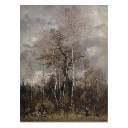 Premium Poster of Stunning Autumn Trees With Overcast Sky Art Posters