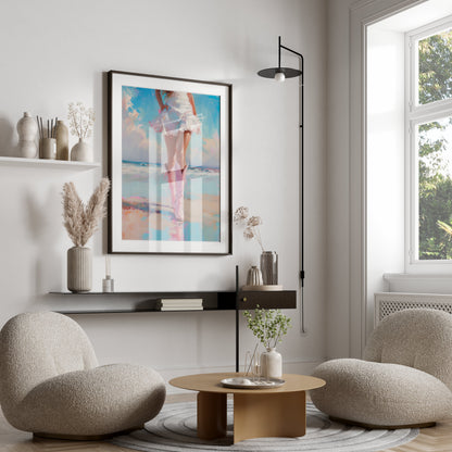 Premium Poster of Stunning Beach Vibe with Pink Boots Posters
