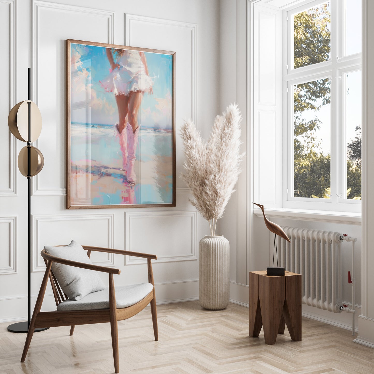 Premium Poster of Stunning Beach Vibe with Pink Boots Posters