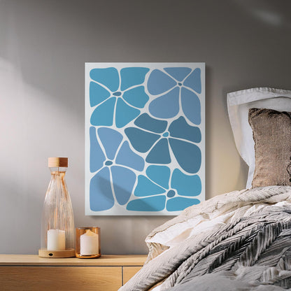 Premium Poster of Stunning Blue Floral Wall Art for Home Decor Canvas Wraps