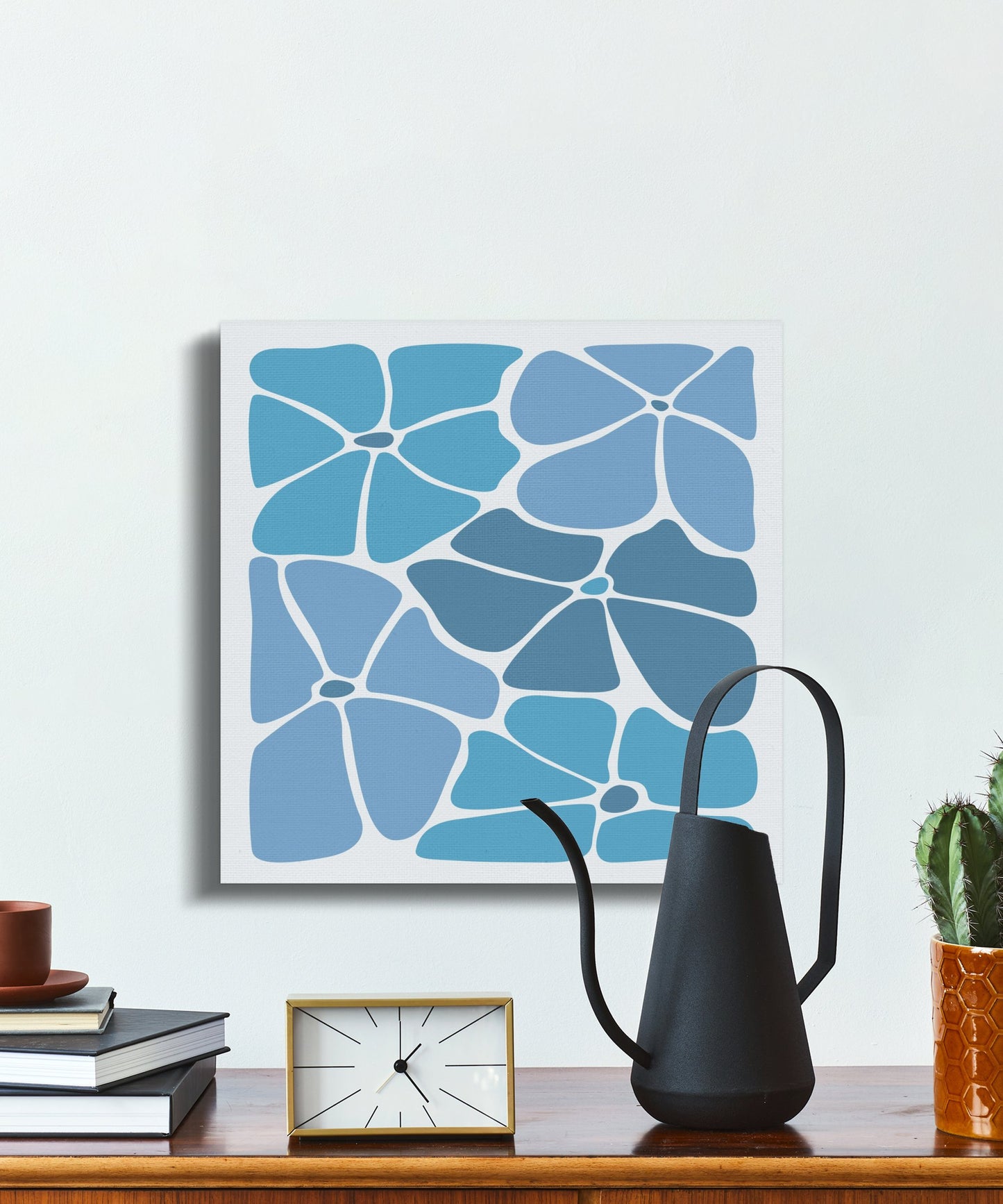 Premium Poster of Stunning Blue Floral Wall Art for Home Decor Canvas Wraps
