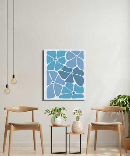 Premium Poster of Stunning Blue Floral Wall Art for Home Decor Canvas Wraps