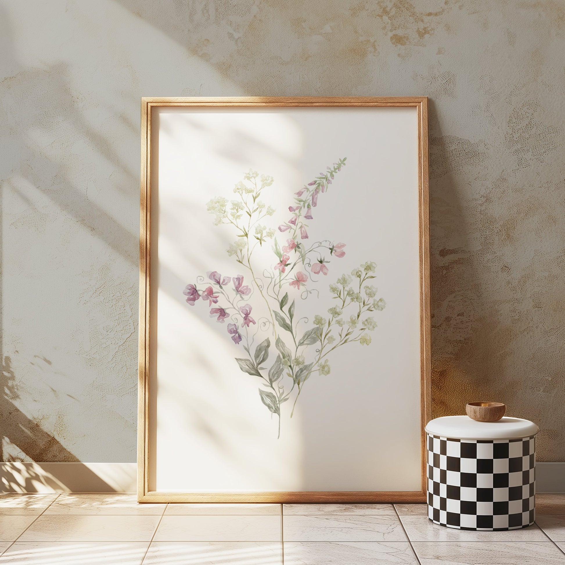 Premium Poster of Stunning Botanical Pastel Flower Art Print Posters
