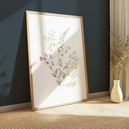 Premium Poster of Stunning Botanical Pastel Flower Art Print Posters