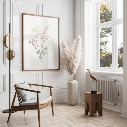 Premium Poster of Stunning Botanical Pastel Flower Art Print Posters