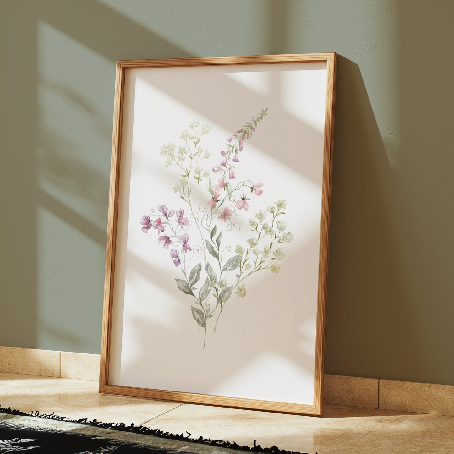 Premium Poster of Stunning Botanical Pastel Flower Art Print Posters