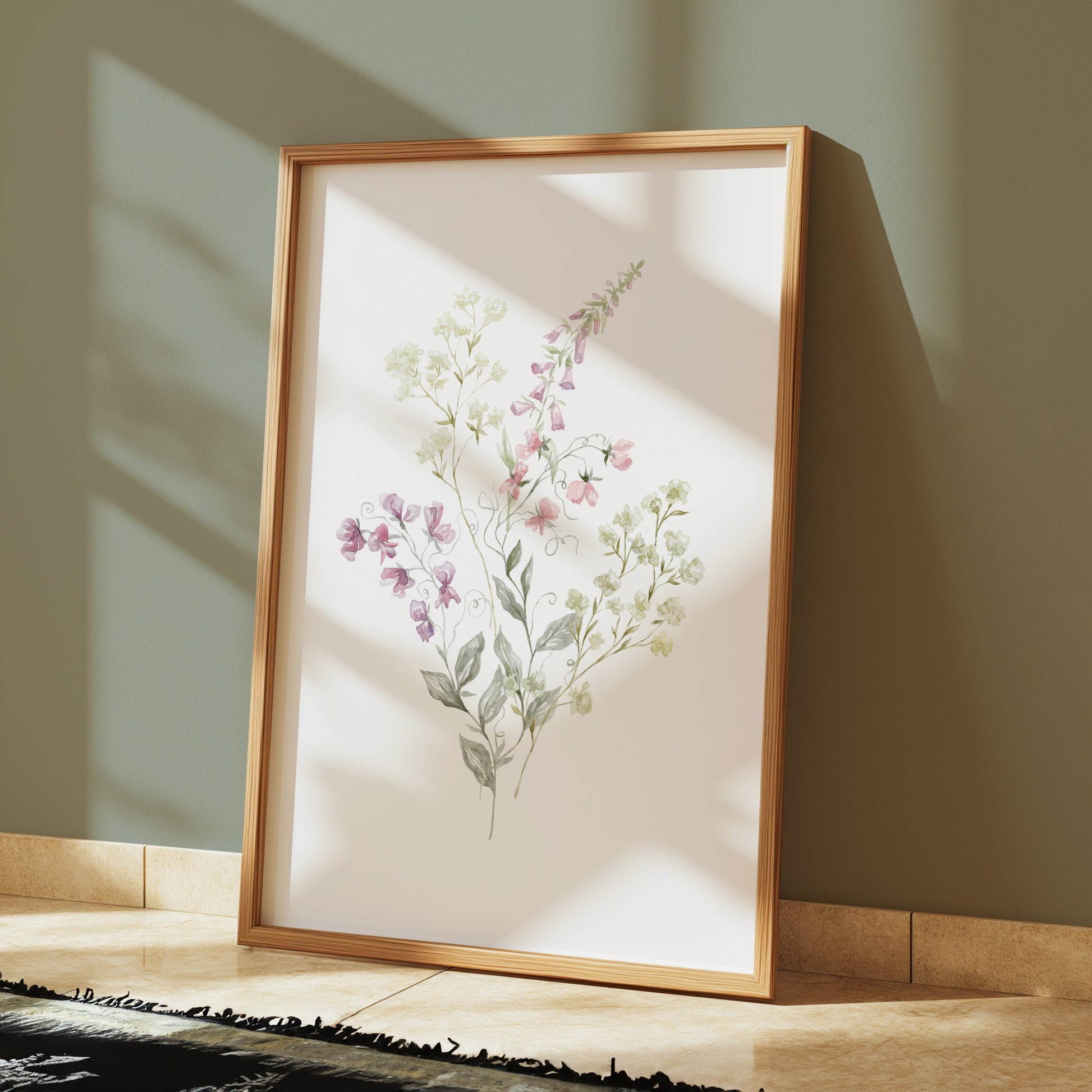 Premium Poster of Stunning Botanical Pastel Flower Art Print Posters