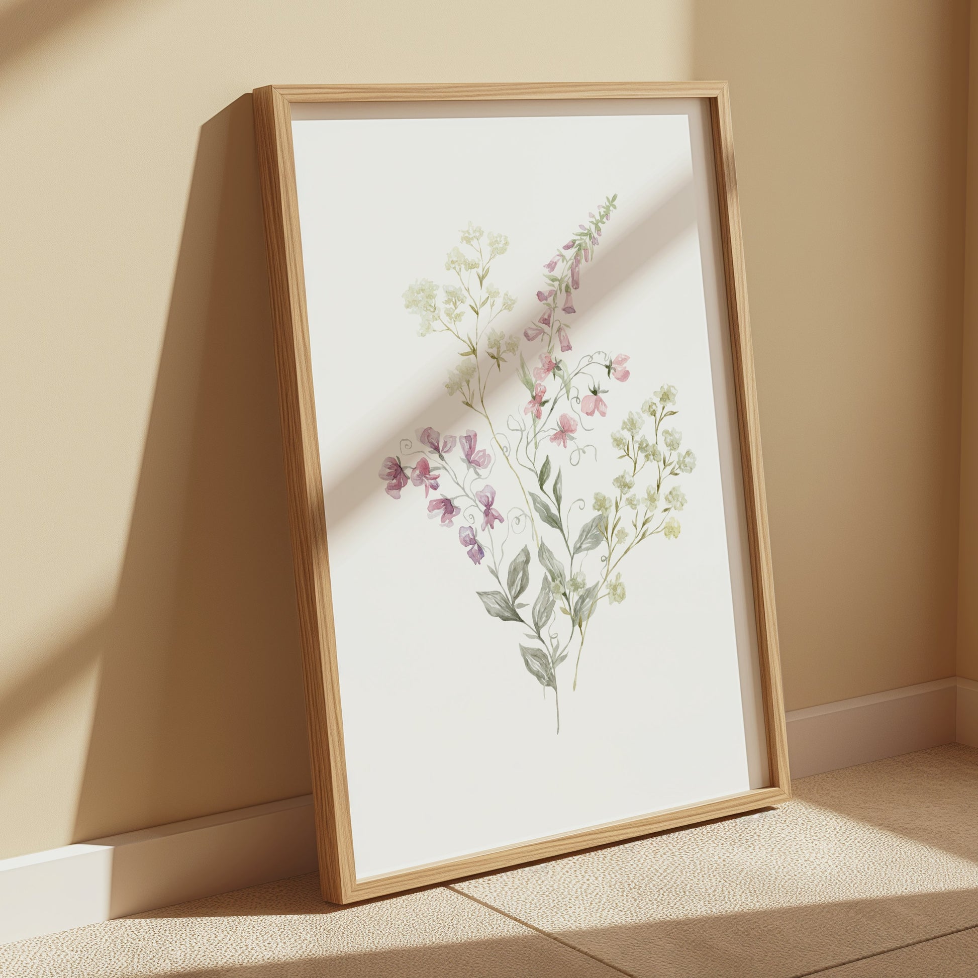 Premium Poster of Stunning Botanical Pastel Flower Art Print Posters