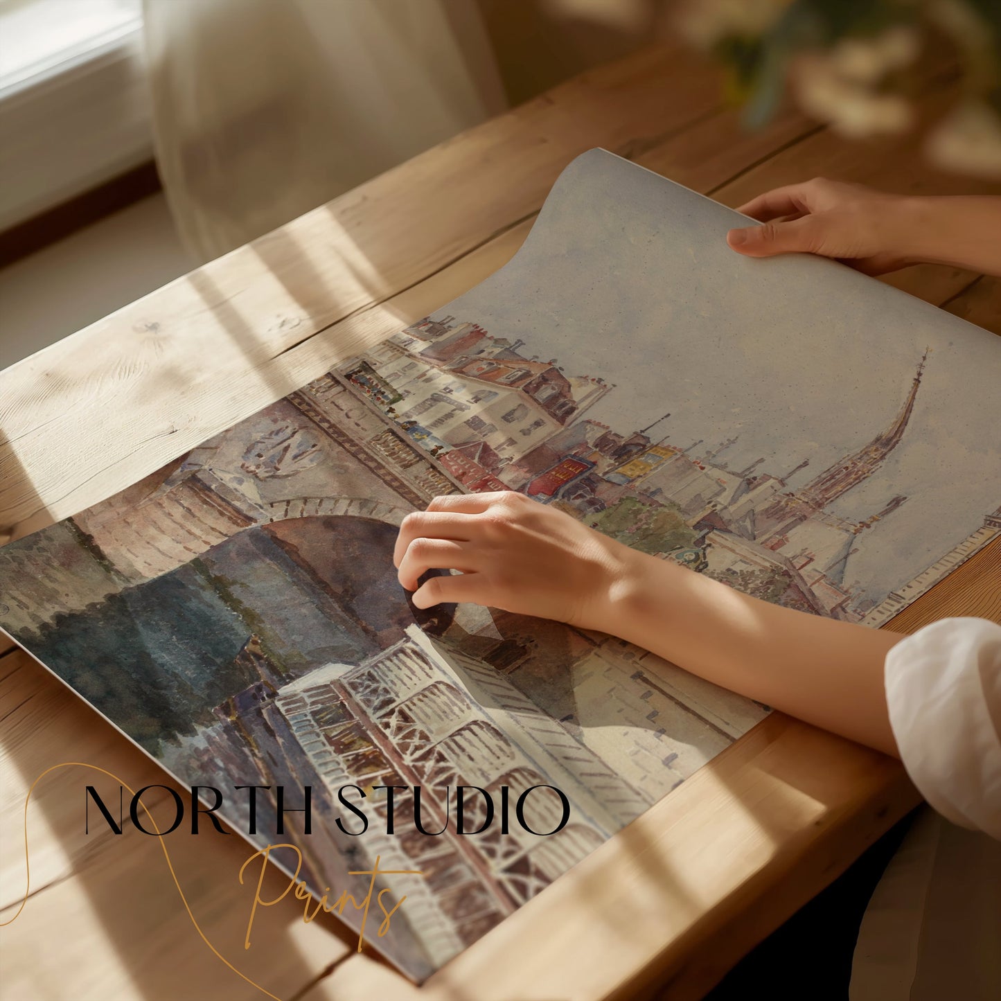 Premium Poster of Stunning Bridge and Cityscape Art Print Posters
