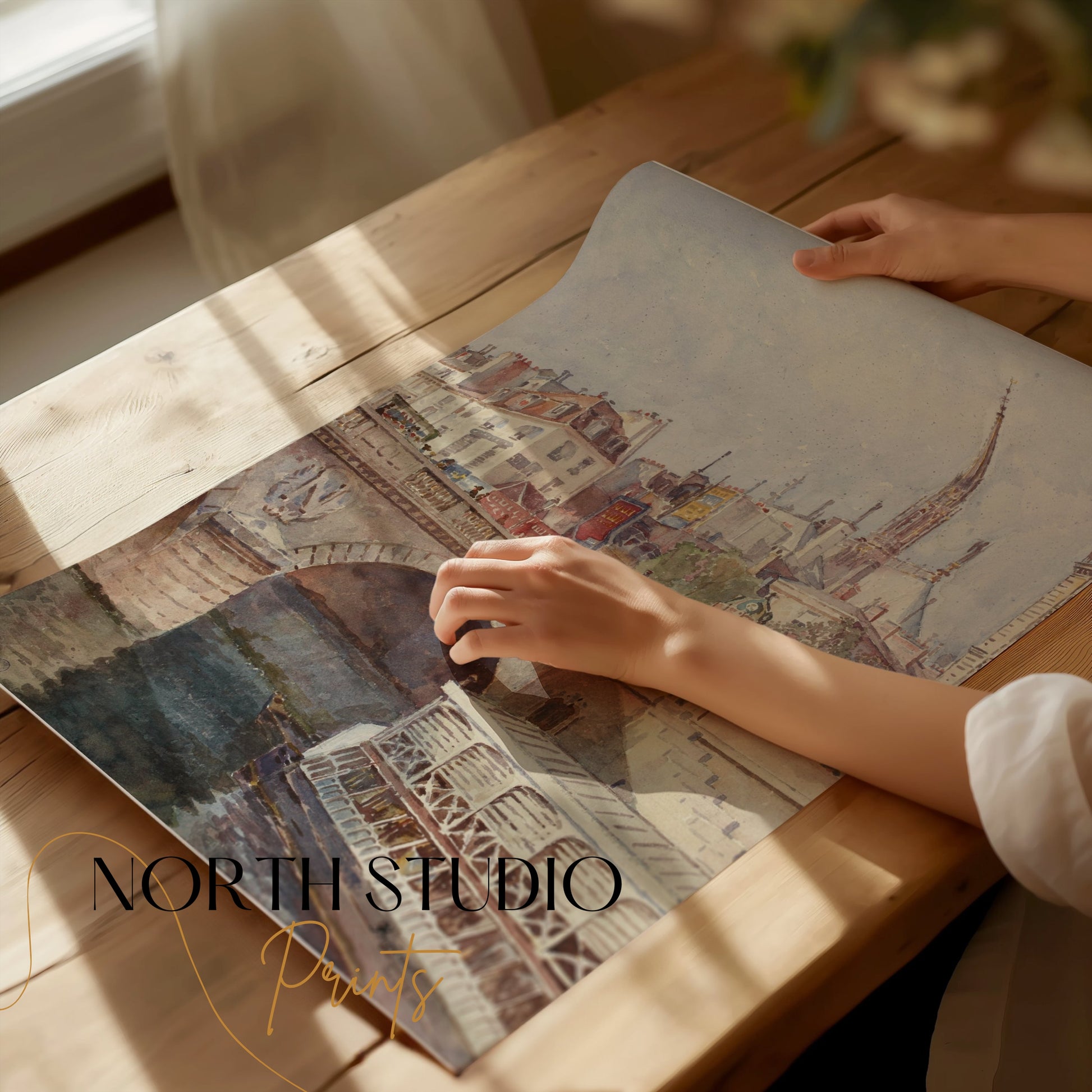 Premium Poster of Stunning Bridge and Cityscape Art Print Posters