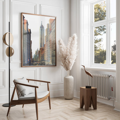 Premium Poster of Stunning Cityscape Poster of Skyscraper and City Life