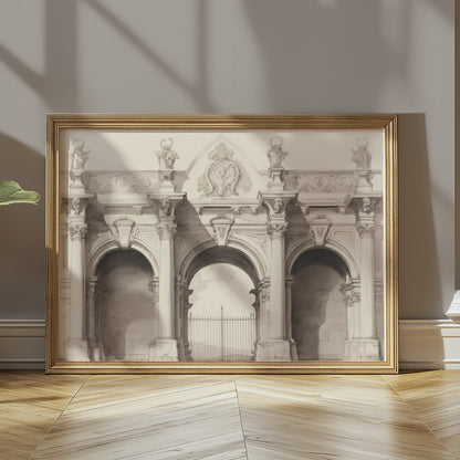 Premium Poster of Stunning Classical Architectural Illustration Posters