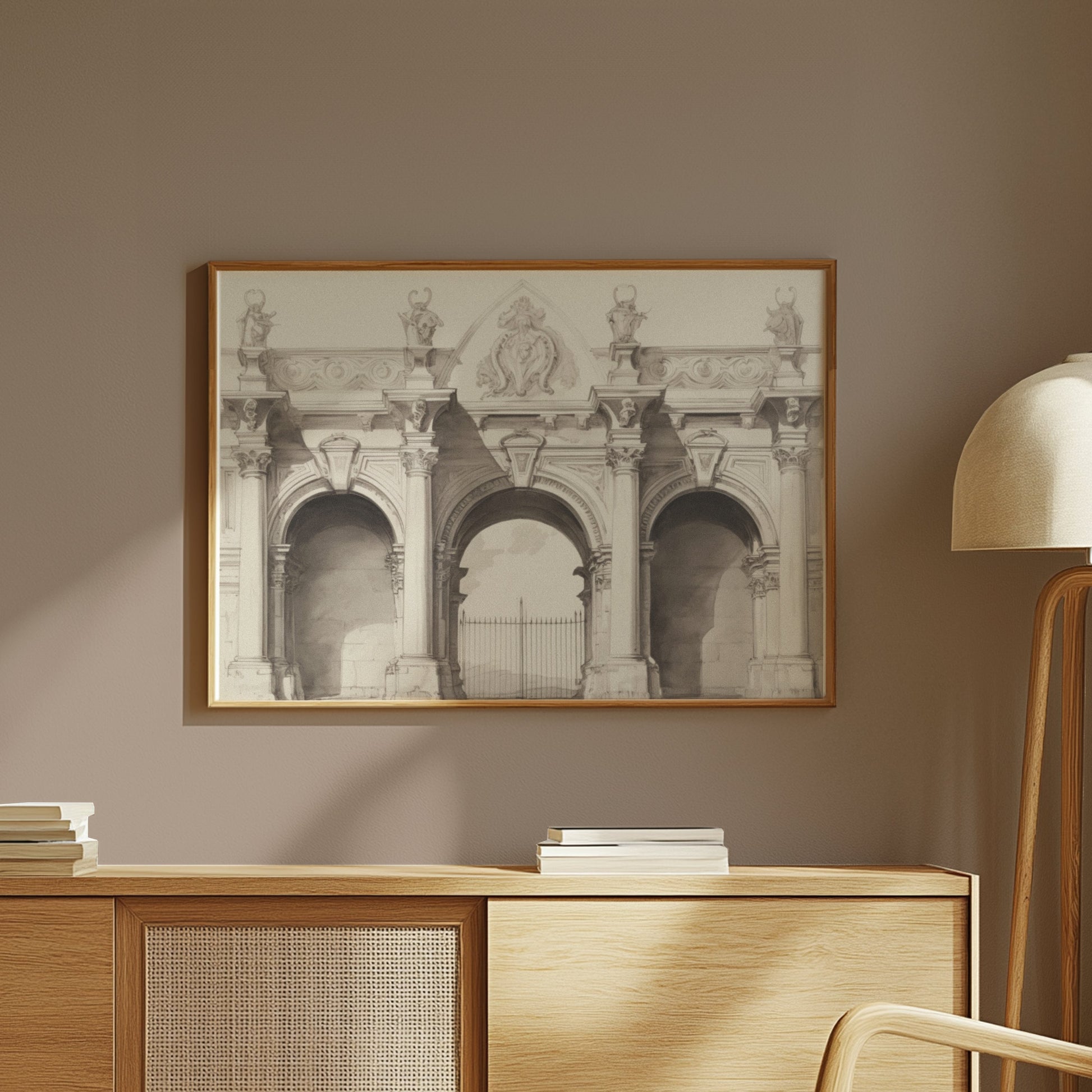 Premium Poster of Stunning Classical Architectural Illustration Posters