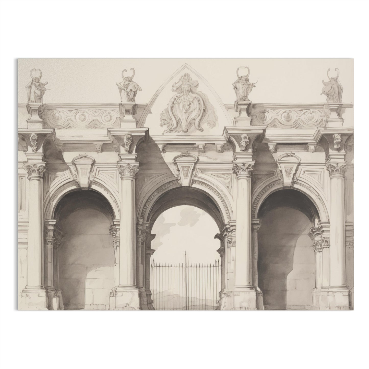 Premium Poster of Stunning Classical Architectural Illustration Posters