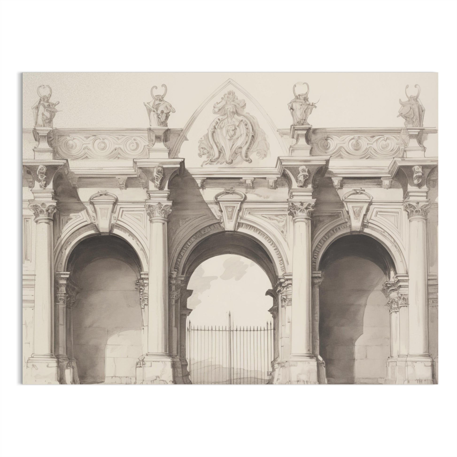 Premium Poster of Stunning Classical Architectural Illustration Posters