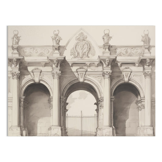 Premium Poster of Stunning Classical Architectural Illustration Posters