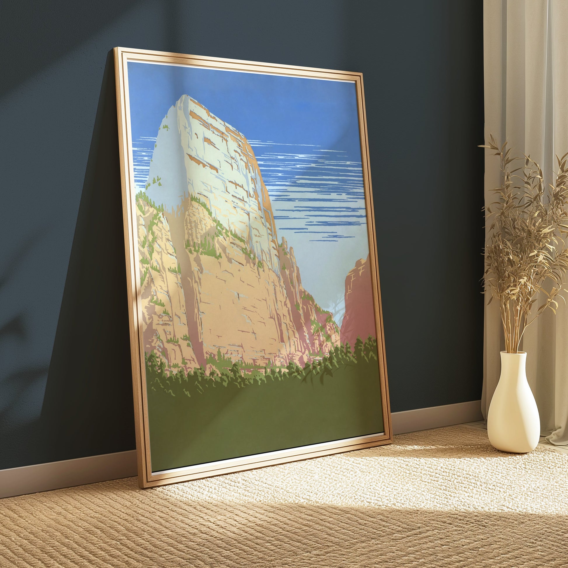 Premium Poster of Stunning Cliffside Scene Nature Art Wall Decor Posters
