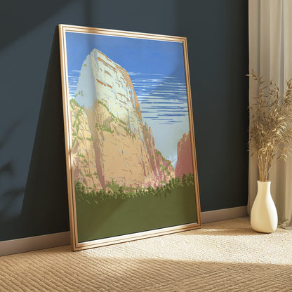 Premium Poster of Stunning Cliffside Scene Nature Art Wall Decor Posters