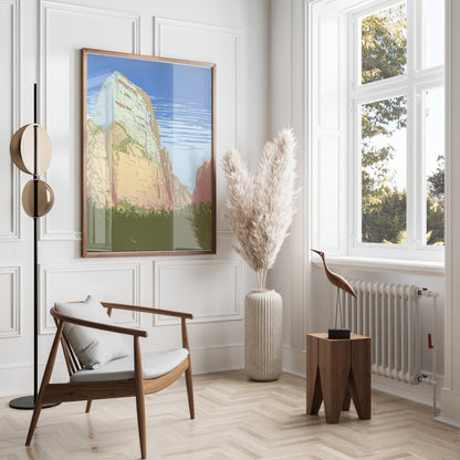Premium Poster of Stunning Cliffside Scene Nature Art Wall Decor Posters