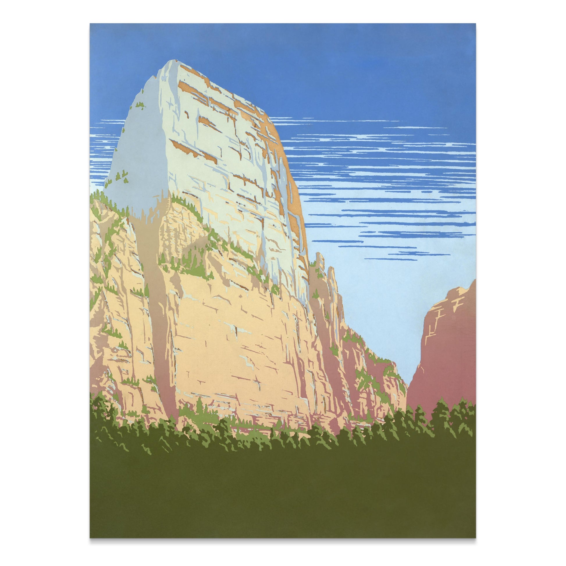 Premium Poster of Stunning Cliffside Scene Nature Art Wall Decor Posters