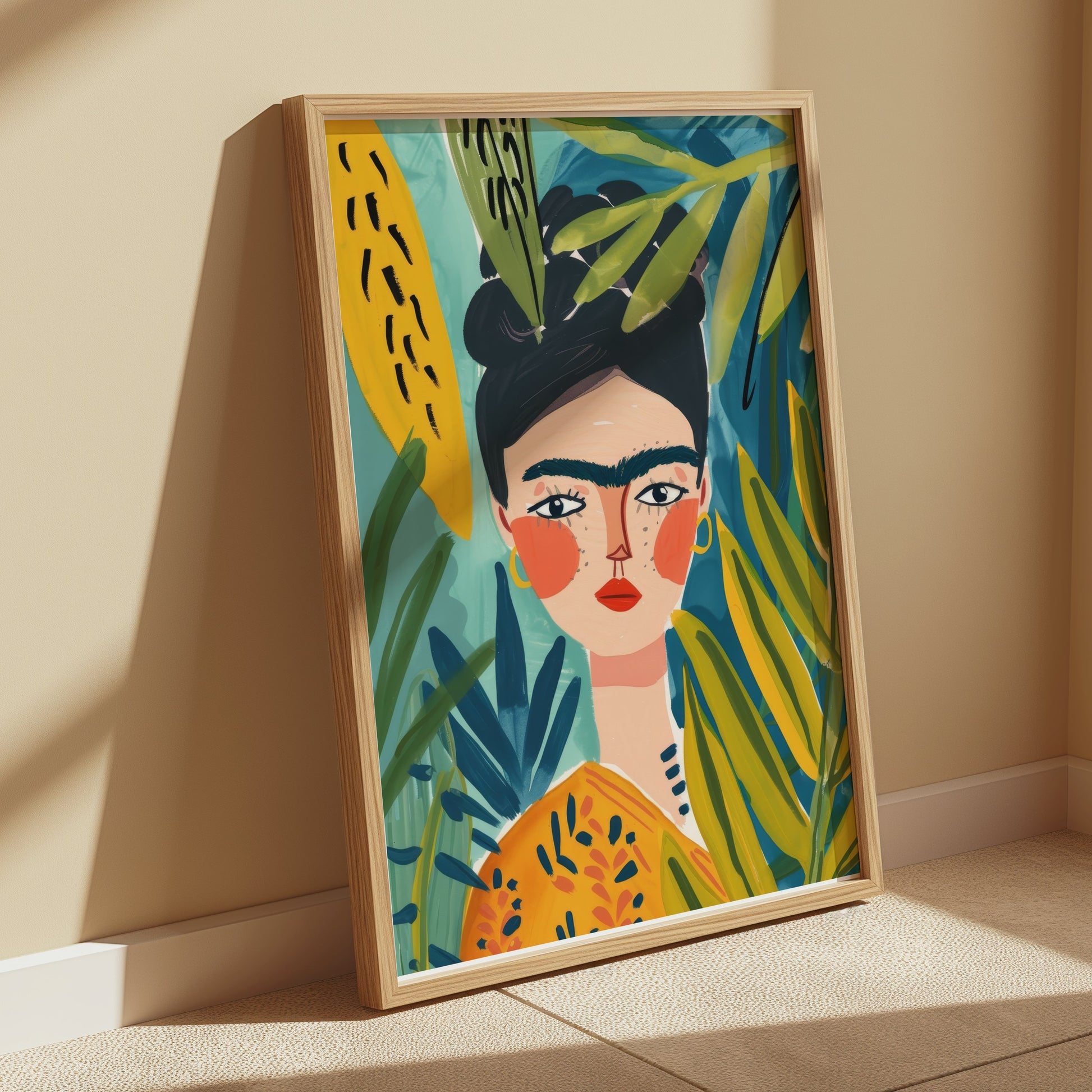 Premium Poster of Stunning Colorful Portrait Art By Leafy Designs Posters