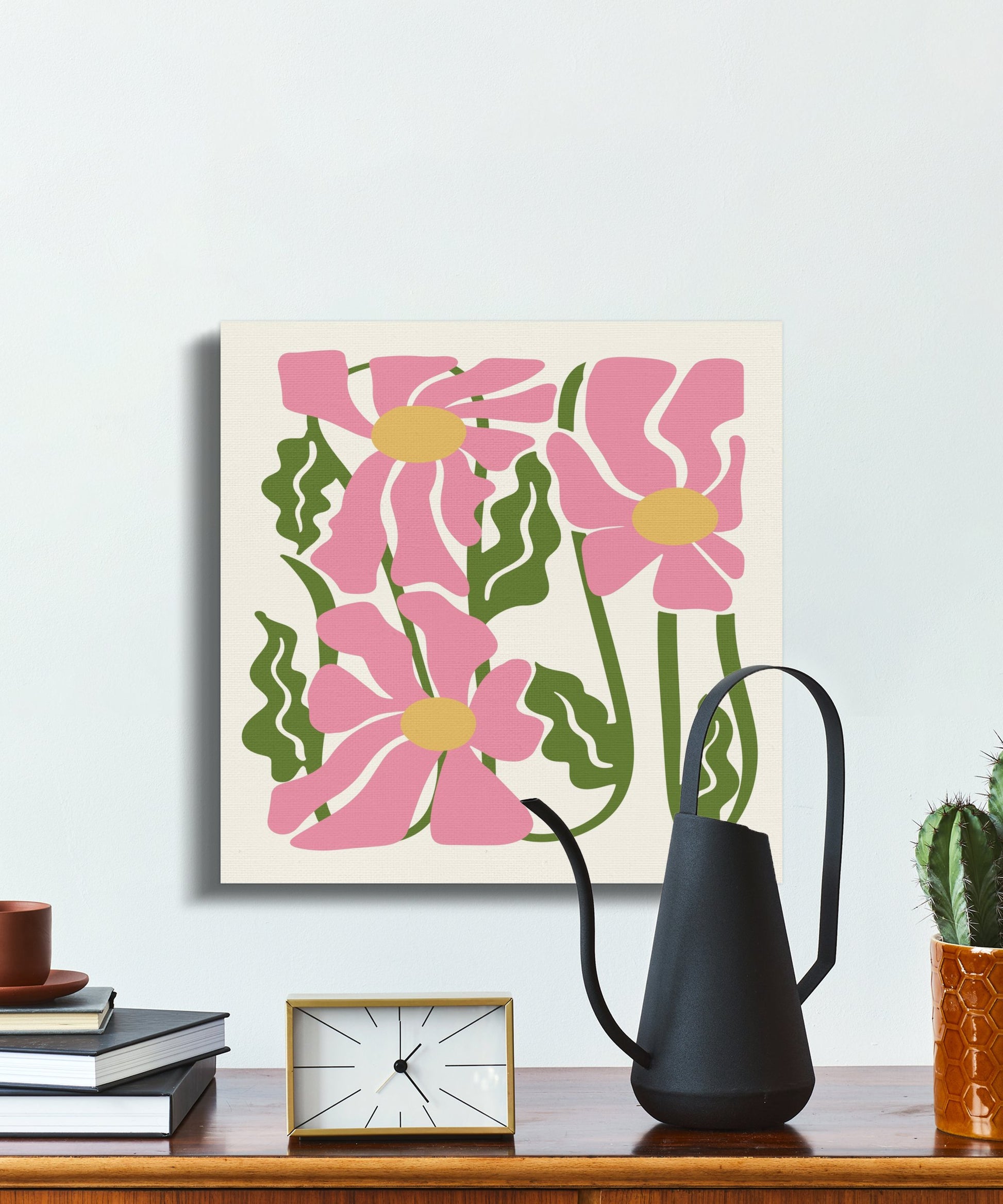 Premium Poster of Stunning Floral Wall Art With Pink Flowers Canvas Wraps