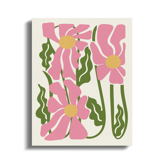 Premium Poster of Stunning Floral Wall Art With Pink Flowers Canvas Wraps