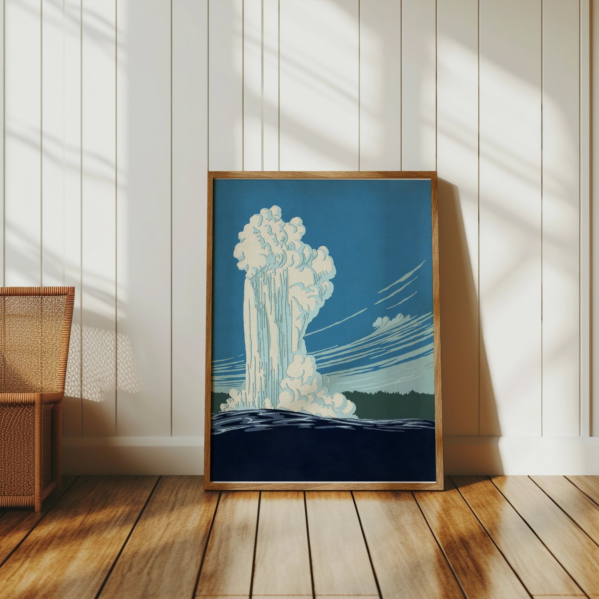 Premium Poster of Stunning Geyser Eruption Scenic Landscape Art Posters