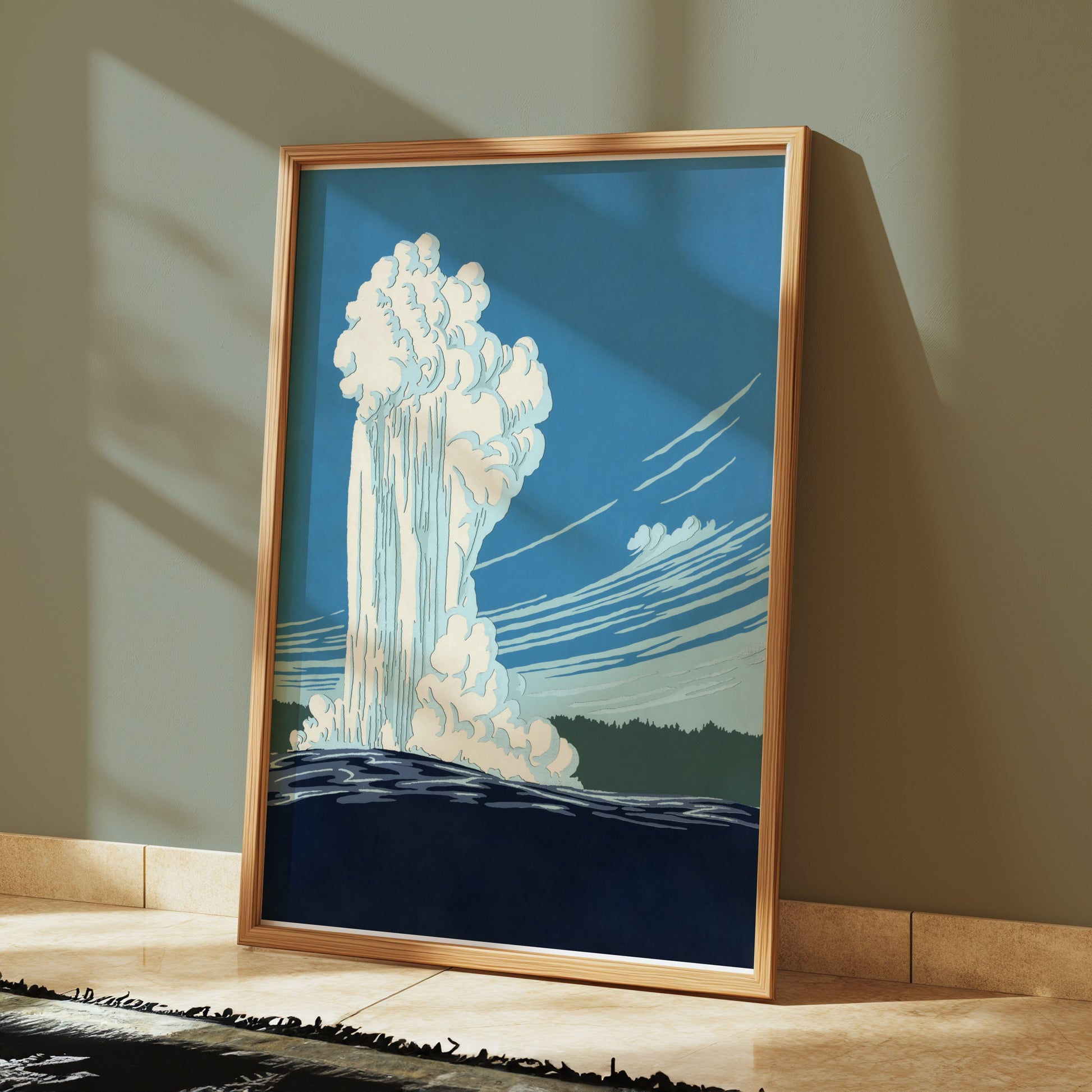 Premium Poster of Stunning Geyser Eruption Scenic Landscape Art Posters