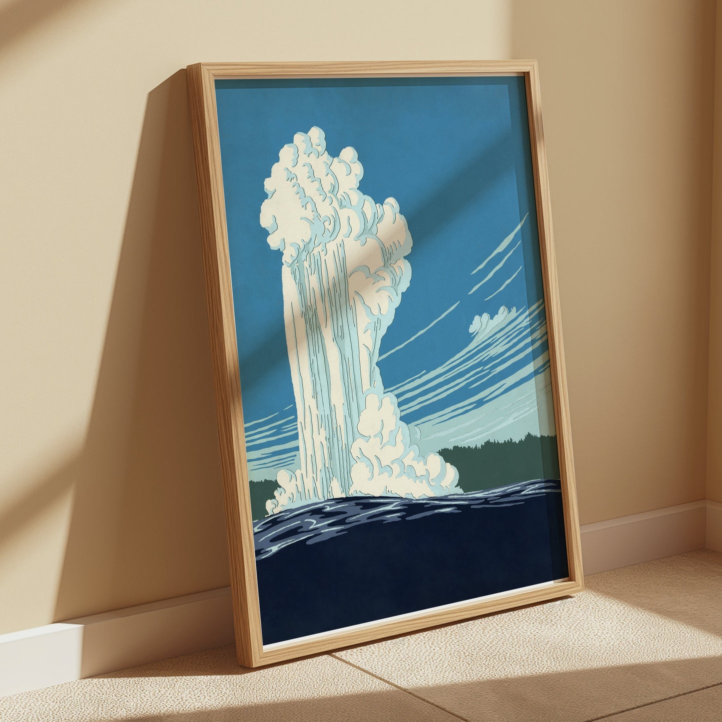 Premium Poster of Stunning Geyser Eruption Scenic Landscape Art Posters