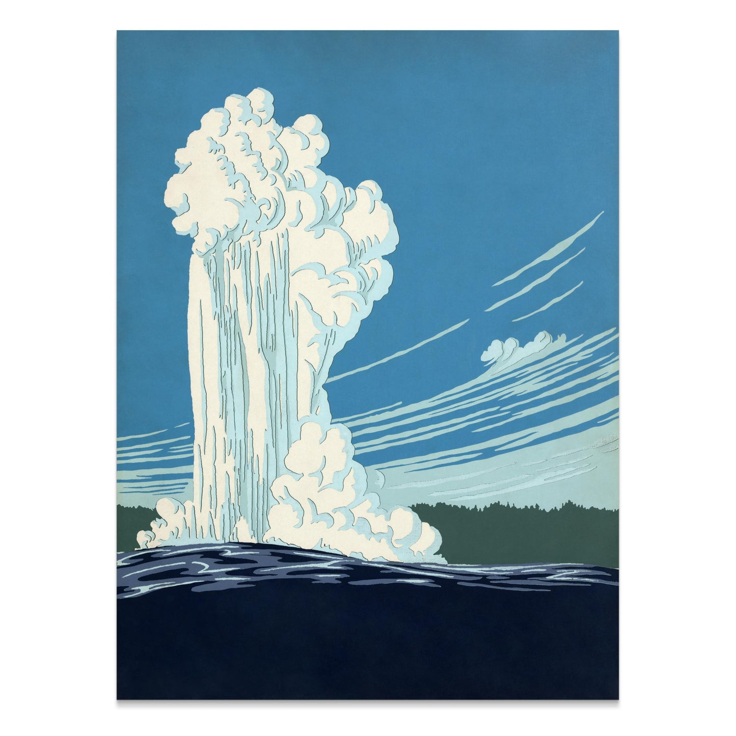 Premium Poster of Stunning Geyser Eruption Scenic Landscape Art Posters
