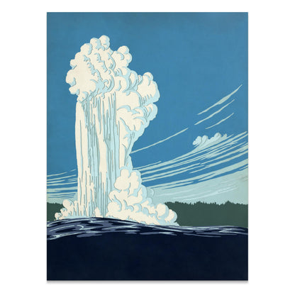Premium Poster of Stunning Geyser Eruption Scenic Landscape Art Posters