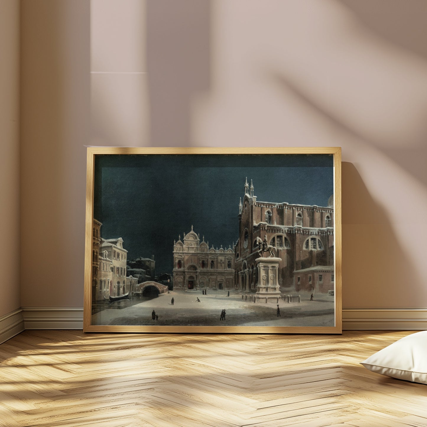Premium Poster of Stunning Historic Winter Scene in European Town Posters