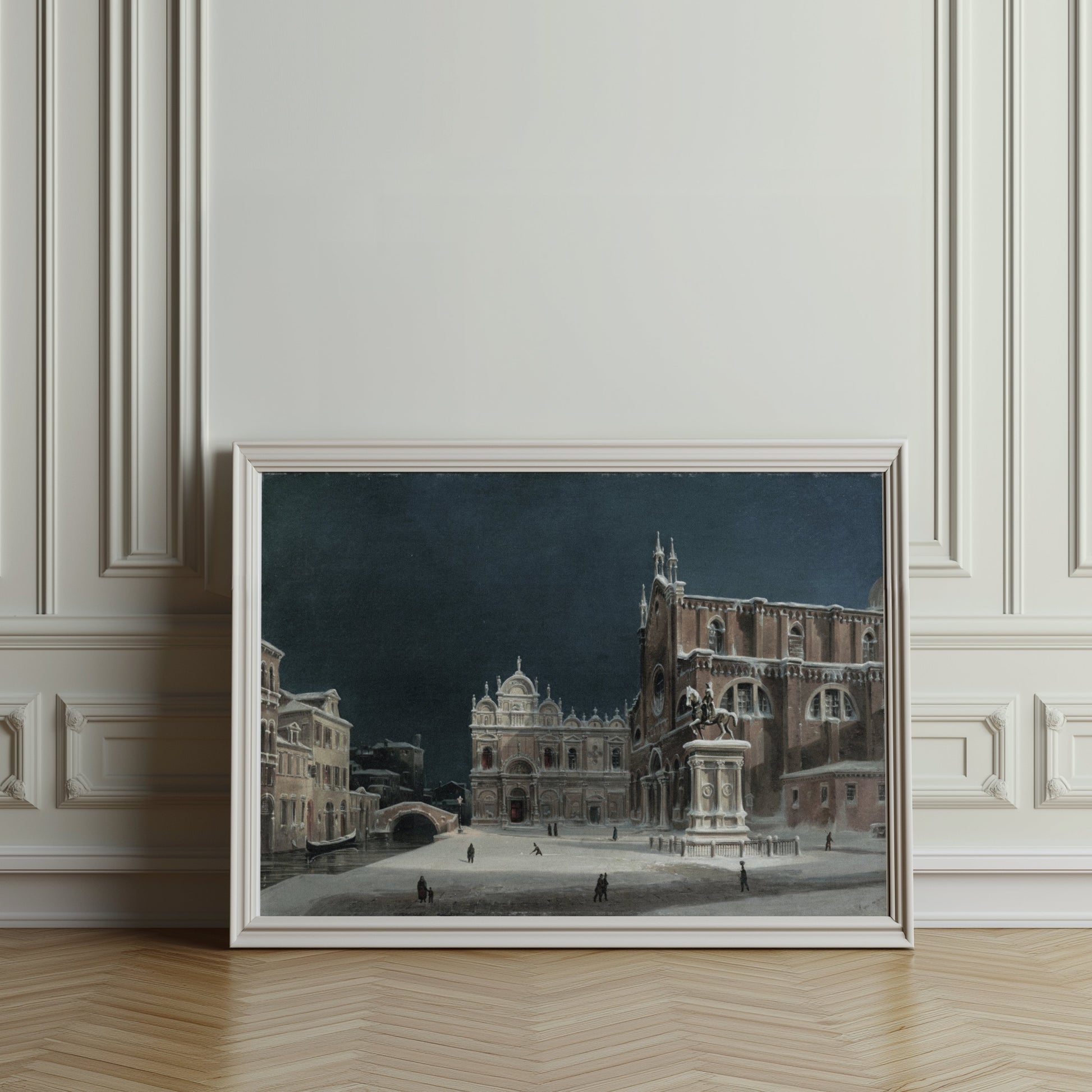 Premium Poster of Stunning Historic Winter Scene in European Town Posters