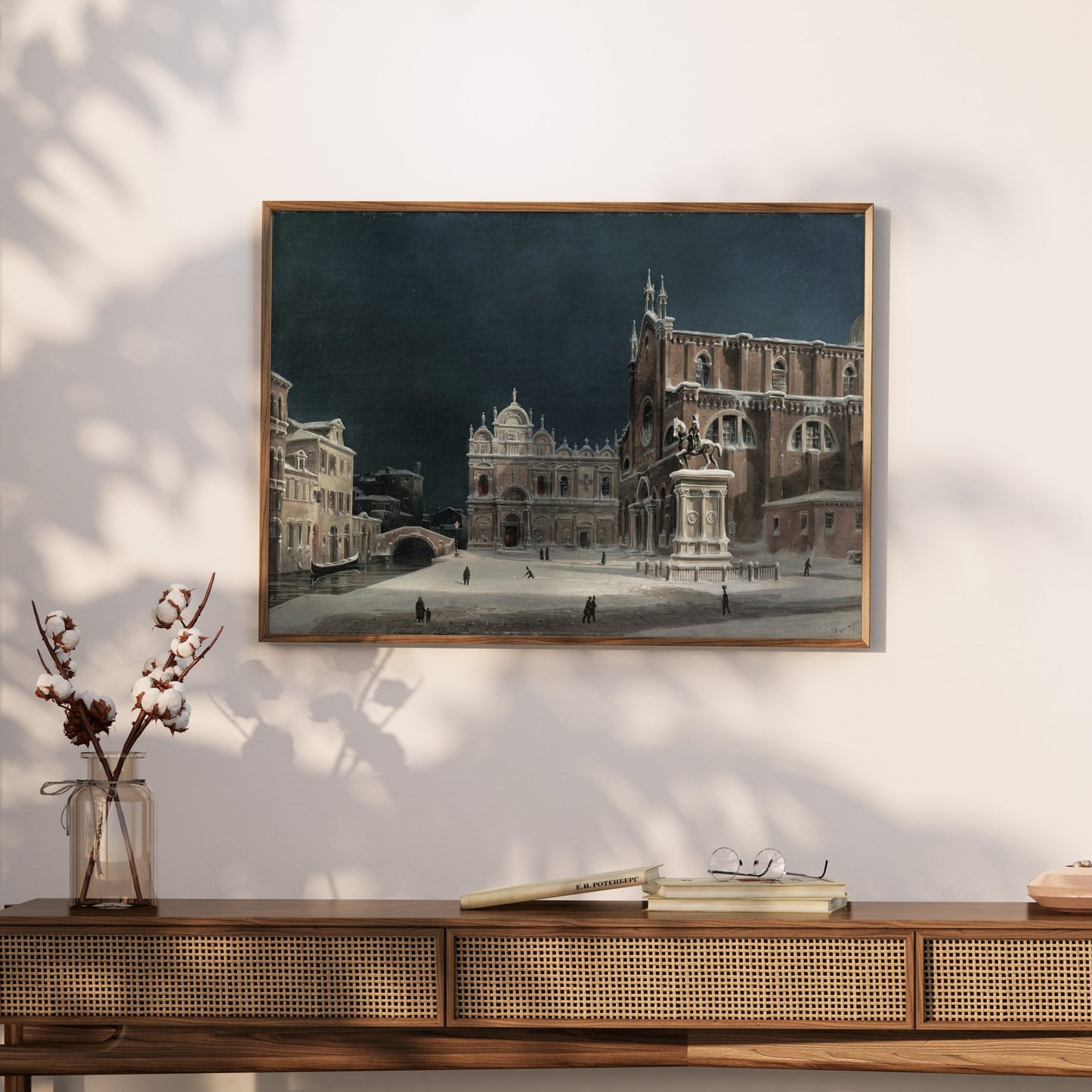 Premium Poster of Stunning Historic Winter Scene in European Town Posters