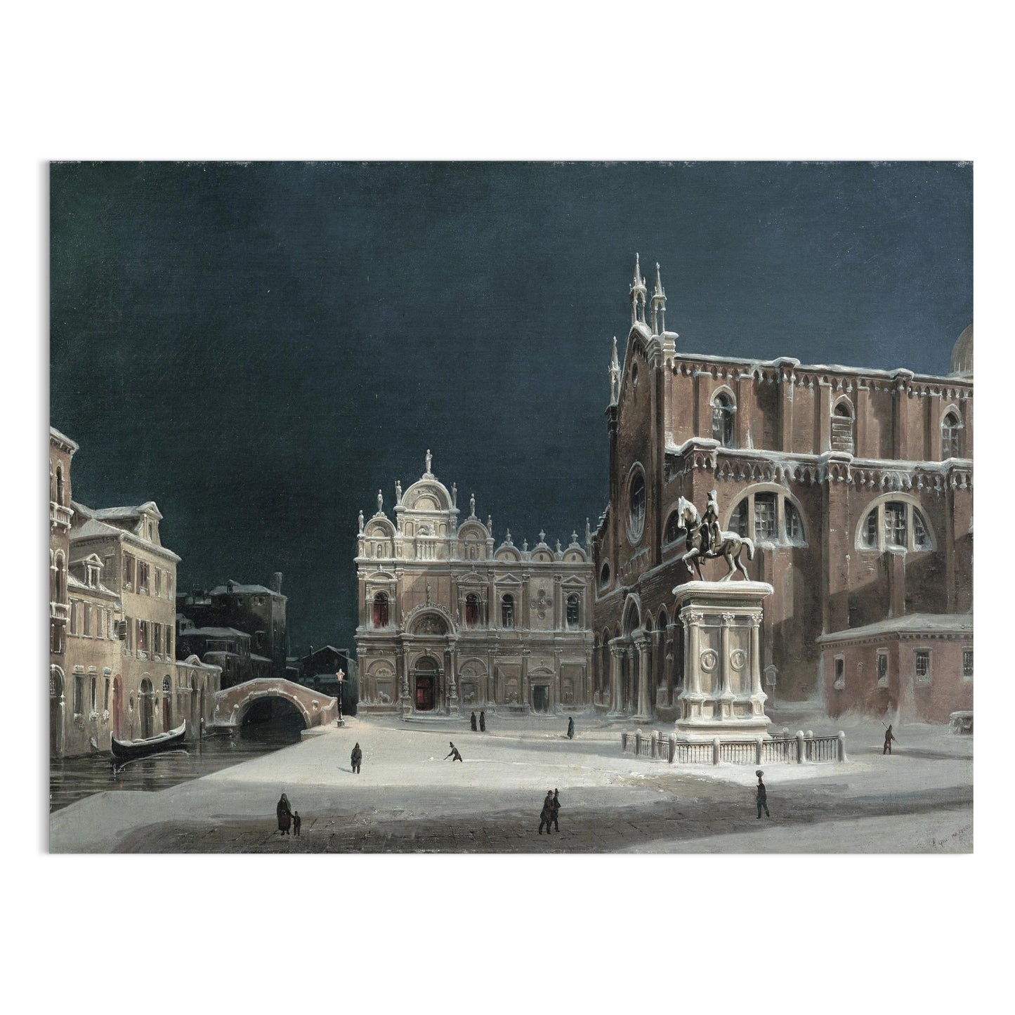 Premium Poster of Stunning Historic Winter Scene in European Town Posters