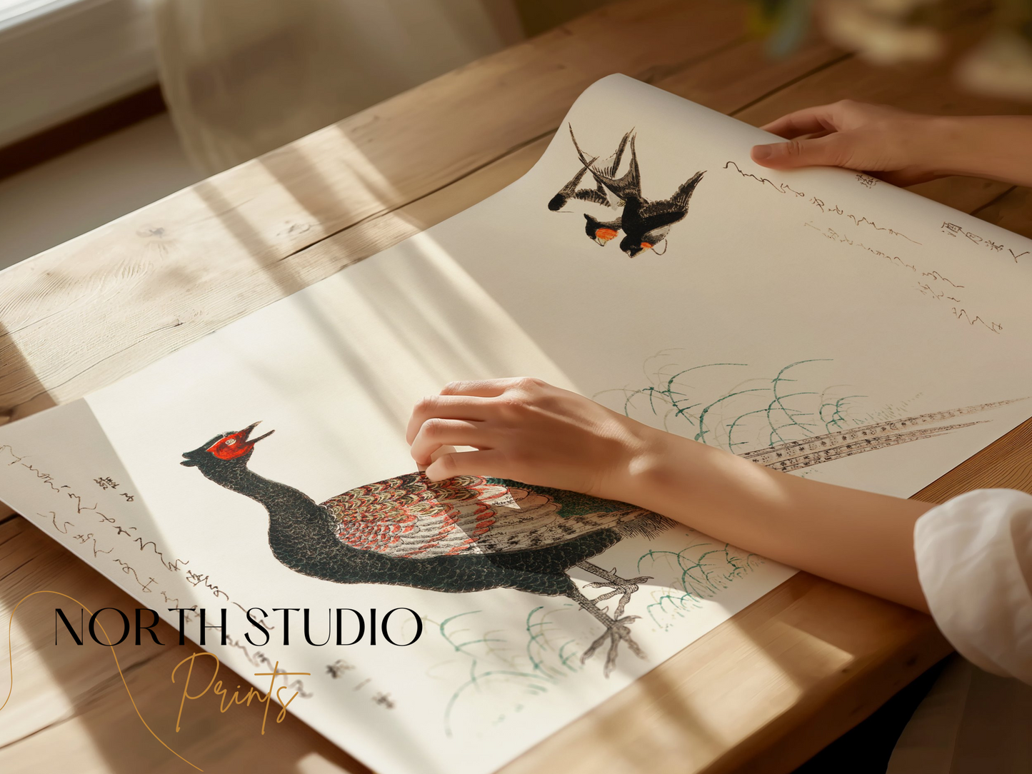 Premium Poster of Stunning Japanese Animal Artwork with Elegant Birds Posters