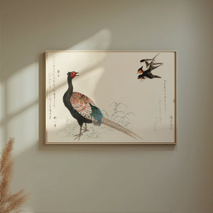 Premium Poster of Stunning Japanese Animal Artwork with Elegant Birds Posters