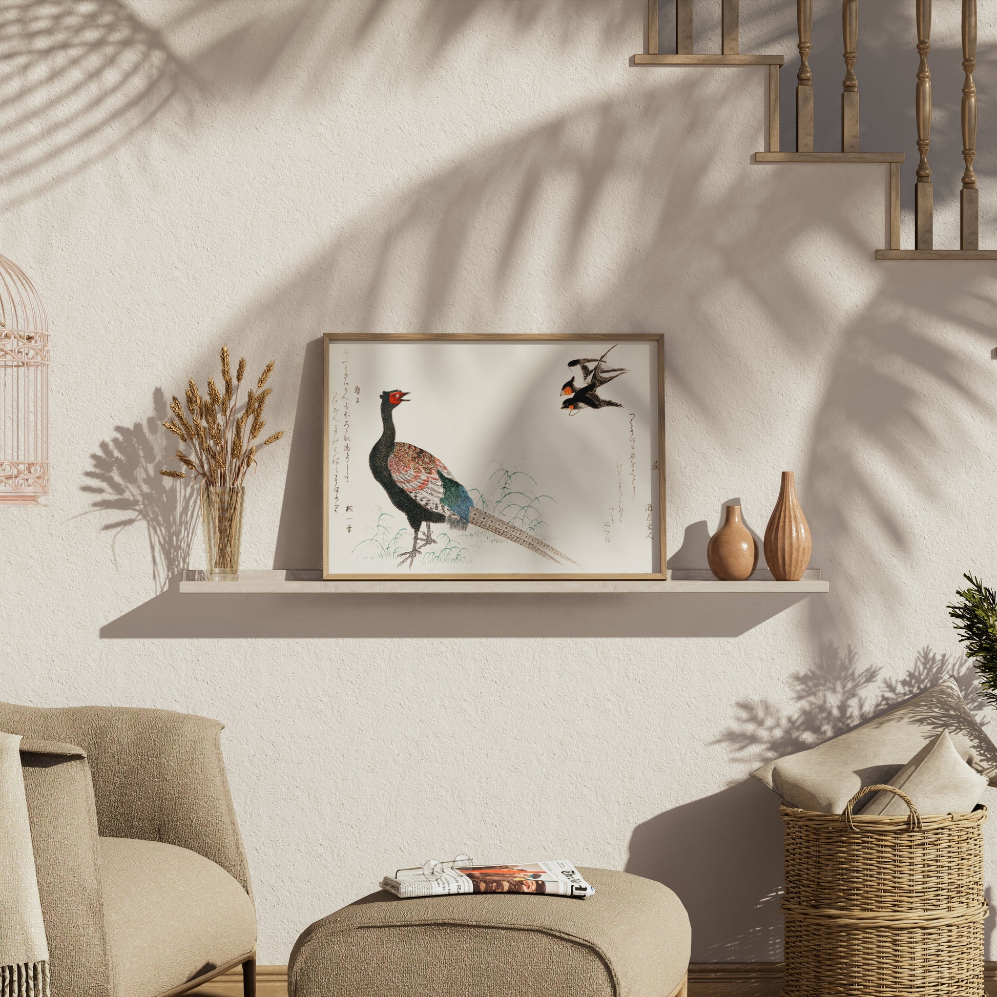 Premium Poster of Stunning Japanese Animal Artwork with Elegant Birds Posters