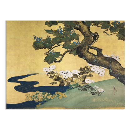 Premium Poster of Stunning Japanese Art Landscape Golden Tree Posters